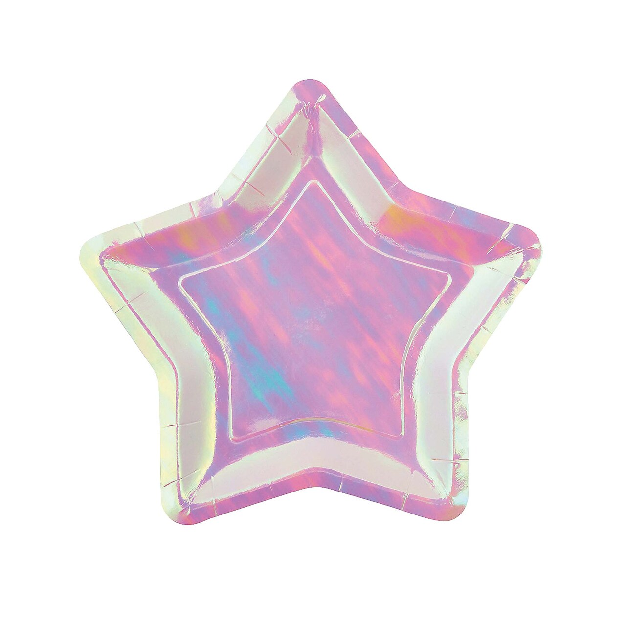 4th of July Iridescent Star Paper Dessert Plates Party Supplies - 8 Ct.